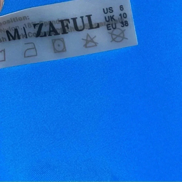 Zaful  Women Two Piece Bikini Swimsuits Crisscross Back Cobalt Blue - Picture 3 of 4